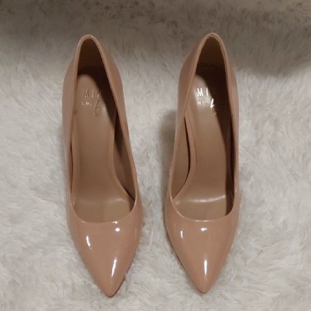 Mix No6 Beige Patent Leather Heels